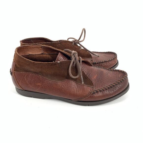 G.H. Bass Leather Shootie Ankle Boots Size 6.5 M Womens Brown Outdoor Oxford - Picture 1 of 9